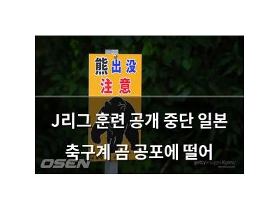 J리그 훈련 공개 중단 일본 축구계 곰 공포에 떨어