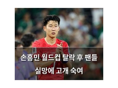 손흥민 월드컵 탈락 후 팬들 실망에 고개 숙여