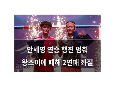 안세영 연승 행진 멈춰 왕즈이에 패해 2연패 좌절
