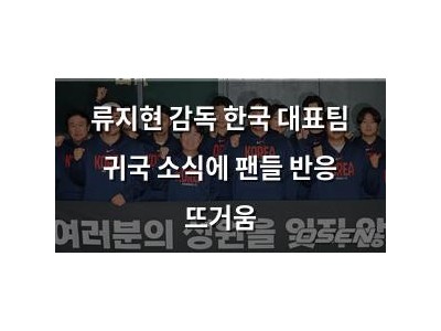 류지현 감독 한국 대표팀 귀국 소식에 팬들 반응 뜨거움