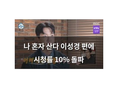 나 혼자 산다 이성경 편에 시청률 10% 돌파