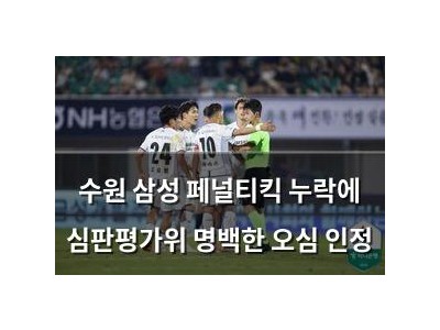 수원 삼성 페널티킥 누락에 심판평가위 명백한 오심 인정