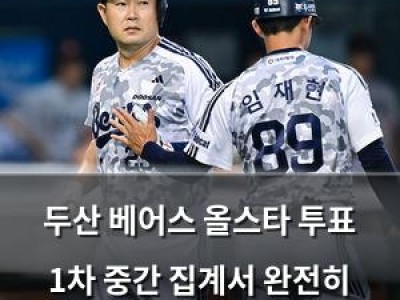 두산 베어스 올스타 투표 1차 중간 집계서 완전히 뜨거운데