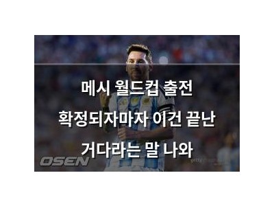 메시 월드컵 출전 확정되자마자 이건 끝난 거다라는 말 나와