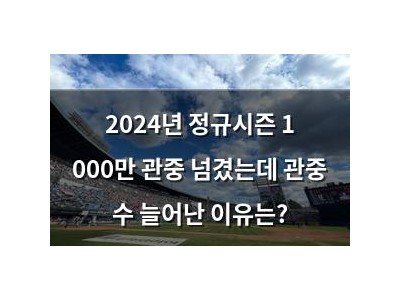 2024년 정규시즌 1 000만 관중 넘겼는데 관중 수 늘어난 이유는?